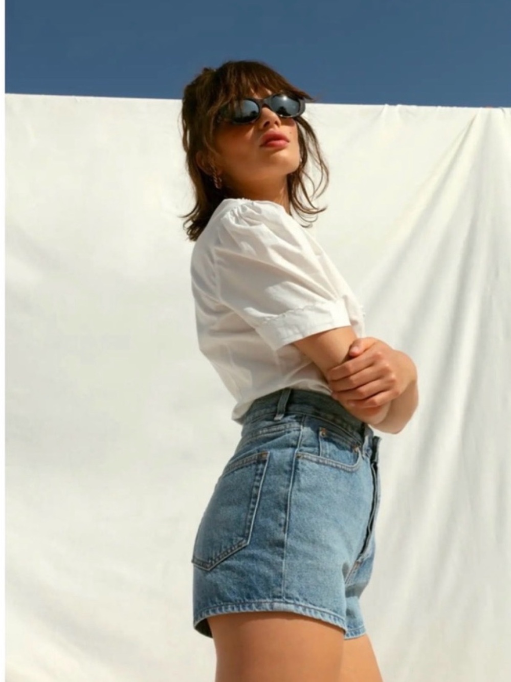 New Rouje Paris High Waisted Denim Shorts Adam size 2 FR34